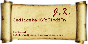 Jedlicska Kálmán névjegykártya