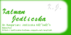 kalman jedlicska business card